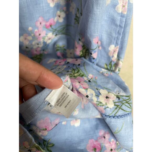 J. Jill Love Linen Floral Shift Dress Blue Pink White Flowers Womans Small - Picture 9 of 11